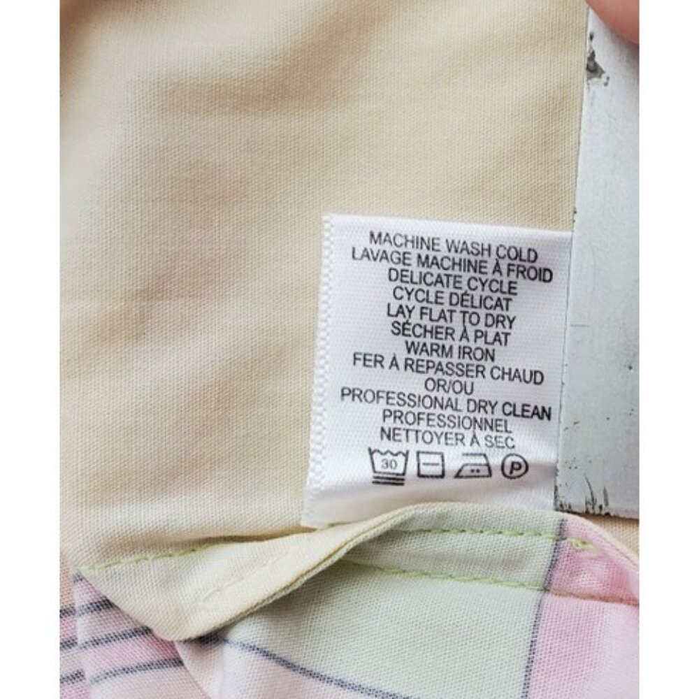 Frances Valentine Relaxed Fit Cotton Poplin Yellow Color-Block Plaid Top Size XL - Picture 8 of 9